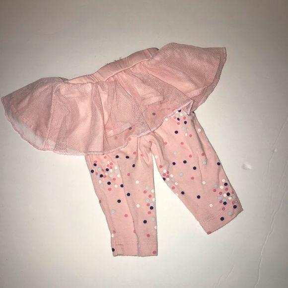 CARTER’S pink multi color polka dot tutu leggings ballerina pink 3 months - Picture 4 of 5
